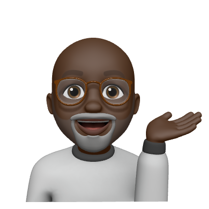 Earl, the Sequencer, as his own Memoji, glasses and gray beard, one hand open as if presenting